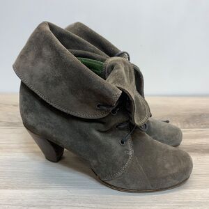 Antonio Barbato Womens Lace Up Suede Leather Ankle Heel Lace Up Booties Brown 36